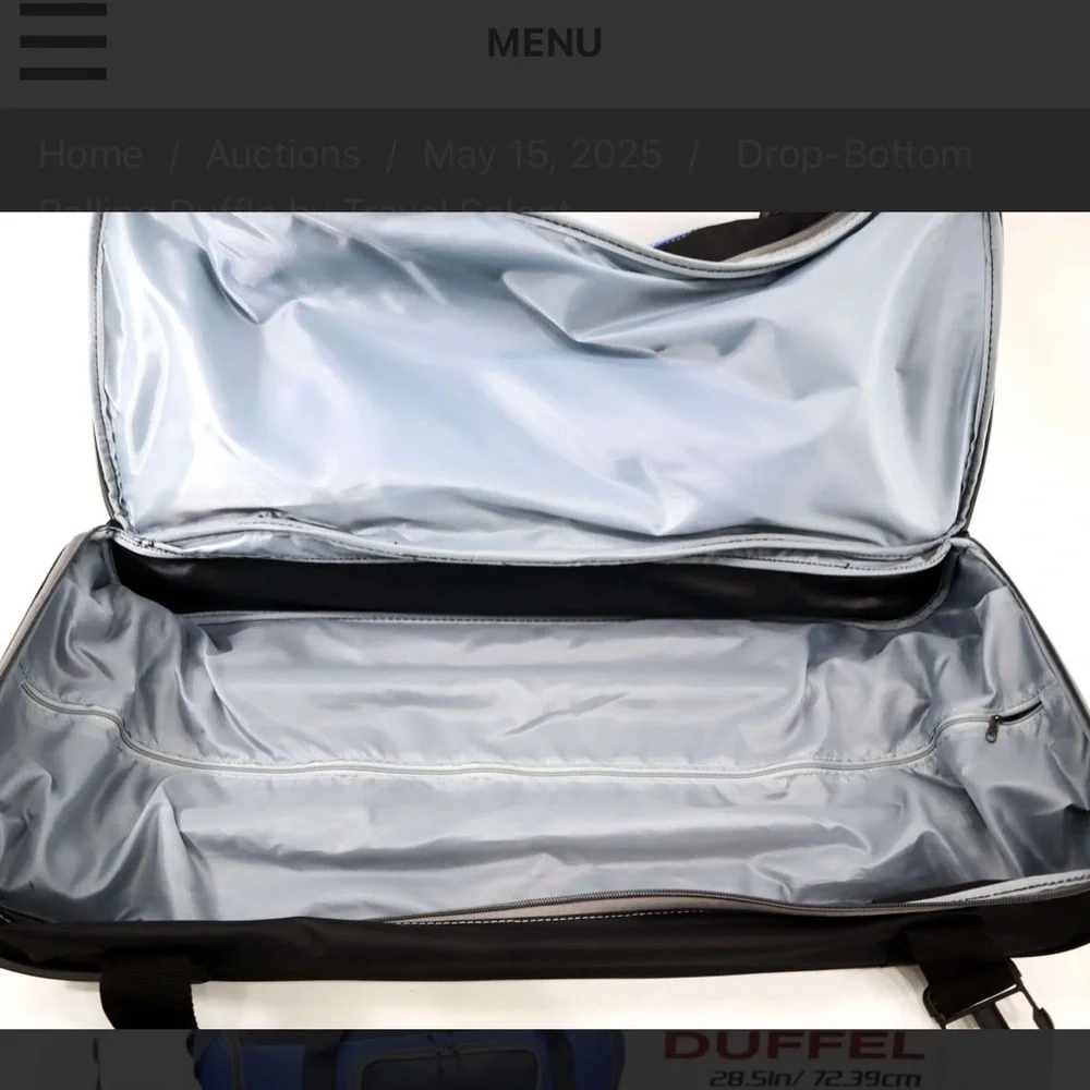 Blue and Black Duffel Bag